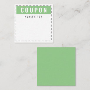 Dagelijkse coupons Leeg zonegroen Notitiekaartje