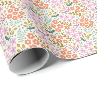 Dagelijkse Ditsy Floral in Jewel Tones Cadeaupapier