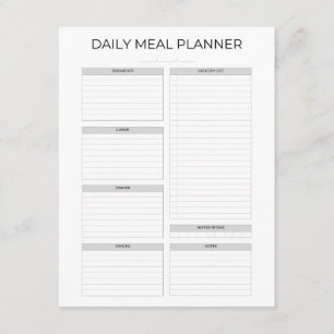 Dagelijkse Maaltijdplanner   Eenvoudig Minimalisti Informatiekaartje