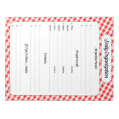 Dagelijkse organisatie - Notitieblok Red Gingham (Voorkant)