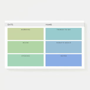 Dagelijkse organisator van Shades of Green & Blue Post-it® Notes