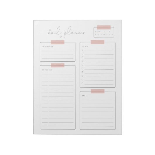 Dagelijkse pagina Planner Calender Notitieblok (Gedraaid)
