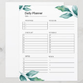 Dagelijkse Planner afdrukbare Sjabloon (Voorkant / Achterkant)