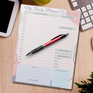 Dagelijkse Planner Eenvoudig Elegant Meerkleurig T Notitieblok