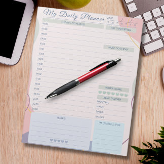 Dagelijkse Planner Eenvoudig Elegant Meerkleurig T Notitieblok