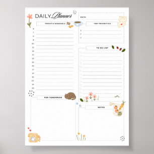 Dagelijkse Planner Gezellig Home Een pagina Dageli Poster