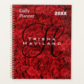 Dagelijkse planner met monogram - rode rozen (Voorkant)