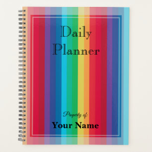 Dagelijkse planner met regenboogkleurstrepen - HAM