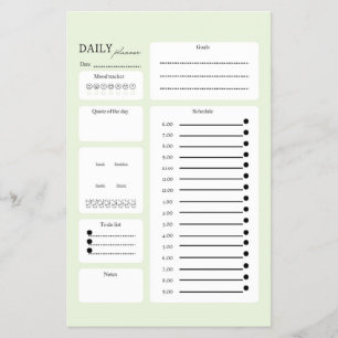 Dagelijkse planner met stemmings- en doelentracker flyer
