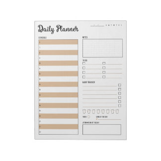Dagelijkse planner met zondag start (beige) 8,5 x  notitieblok
