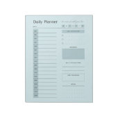 Dagelijkse Planner minimaal blauw Notitieblok (Gedraaid)