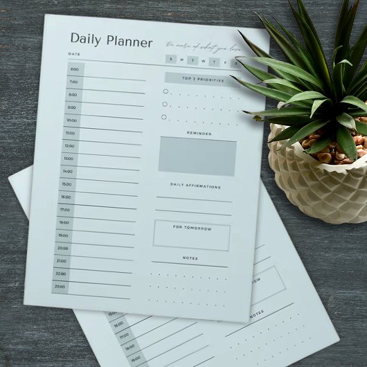 Dagelijkse Planner minimaal blauw Notitieblok