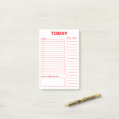 Dagelijkse planner om een minimalistisch ontwerp v post-it® notes (Op bureau)