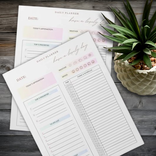 Dagelijkse planner om lijst minimalistisch te doen notitieblok