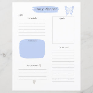 Dagelijkse planner pagina takenlijst blauw