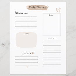 Dagelijkse planner pagina takenlijst en doelen