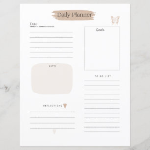 Dagelijkse planner pagina takenlijst en doelen