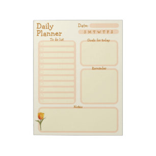 Dagelijkse planner, takenlijst, herinnering tulp notitieblok