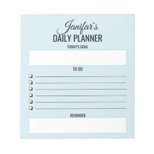 Dagelijkse planner To Do Script Blush Blauwe Notit Notitieblok