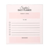 Dagelijkse planner To Do Script Roze Notitieblok (Voorkant)