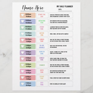 Dagelijkse plannerkaart voor kinderen schema ster  flyer