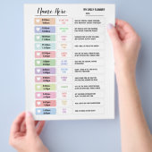 Dagelijkse plannerkaart voor kinderen schema ster  flyer (Hand)
