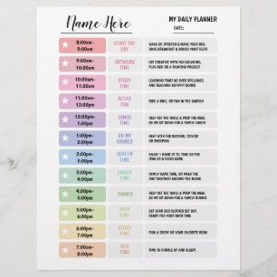 Dagelijkse plannerkaart voor kinderen Schema Ster Flyer