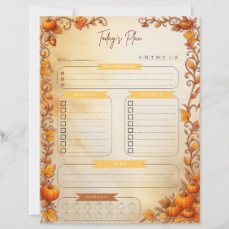 Dagelijkse plannerpagina voor pompoenveld