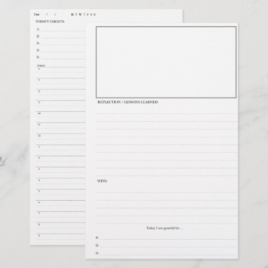 Dagelijkse plannerpagina's (Voorkant / Achterkant)