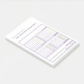 Dagelijkse planning in Paars en groen Post-it® Notes (Schuin)