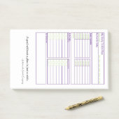 Dagelijkse planning in Paars en groen Post-it® Notes (Op bureau)
