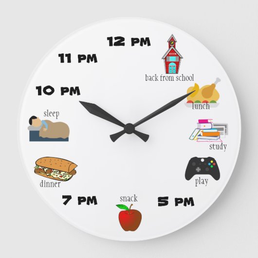 dagelijkse pm routine om 00 uur grote klok (Voorkant)