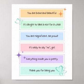 Dagelijkse positieve bevestiging poster