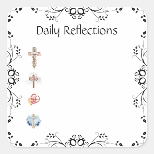 Dagelijkse Reflecties Bullet Square Journal Planne Vierkante Sticker (Voorkant)