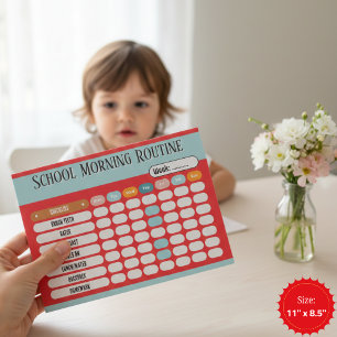 Dagelijkse Routine Checklist voor Kinderen Ochtend Notitieblok
