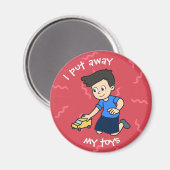 Dagelijkse routine voor kinderen - Jongen Magneet (Voorkant / Achterkant)