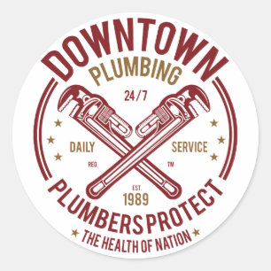 Dagelijkse service voor downtown-plug-ins 24/7 ronde sticker