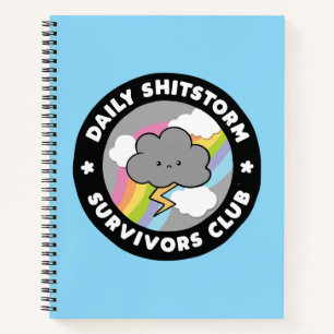 Dagelijkse shitstorm overleversclub Funny stormwol Notitieboek
