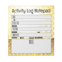 Dagelijkse taaktijdrecordnotitieblok activiteitenl