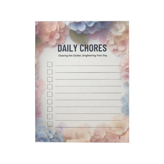 Dagelijkse taken Hydrangea Pagina's Notitieblok (Gedraaid)