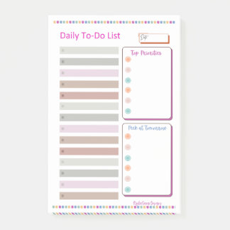 Dagelijkse takenlijst notitieblok post-it® notes