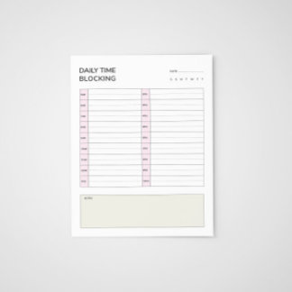 Dagelijkse Time Blocking Schema Planner Notitieblok