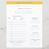 Dagelijkse to-do lijst Academic Planner College St (Achterkant)