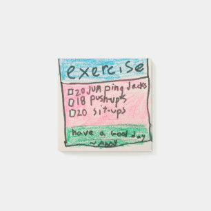 Dagelijkse werkout netjes post-it® notes