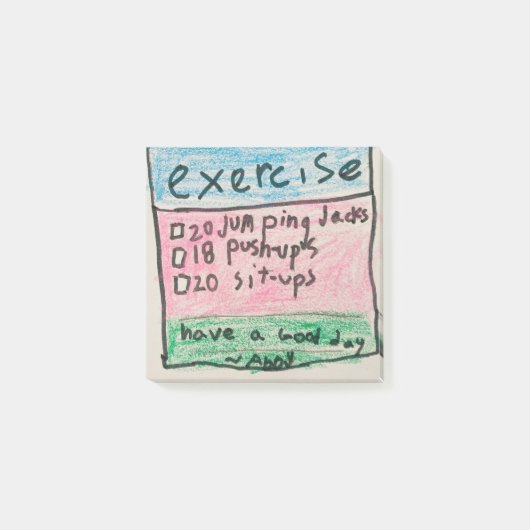 Dagelijkse werkout netjes post-it® notes (Voorkant)