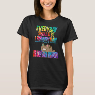 Dagelijkse wisselaar Cute Cat Tiedye Kitten Readin T-shirt