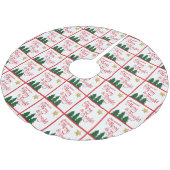 Dagen Be Merry Bright Red Script Gold Star Trees Kerstboom Rok (Gekanteld)