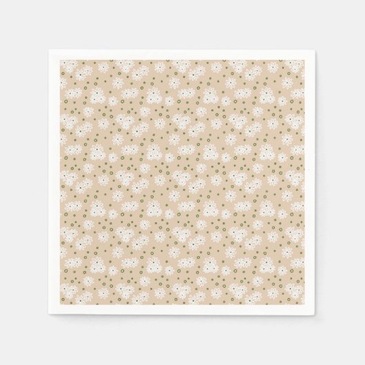 Dagen en Stippen - Wit, Zand en Palm Groen Servet (Voorkant)