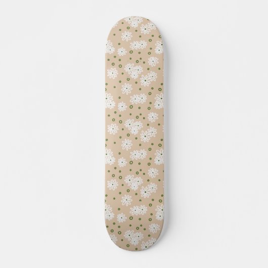 Dagen en Stippen - Wit, Zand en Palm Groen Skateboard (Voorkant)