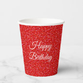 Dagen Festive Confetti op Red Glitter Papieren Bekers (Voorkant)